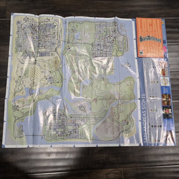 Grand Theft Auto San Andreas GTA PlayStation 2 PS2 Black Label Complete W/ Map - Picture 5 of 5